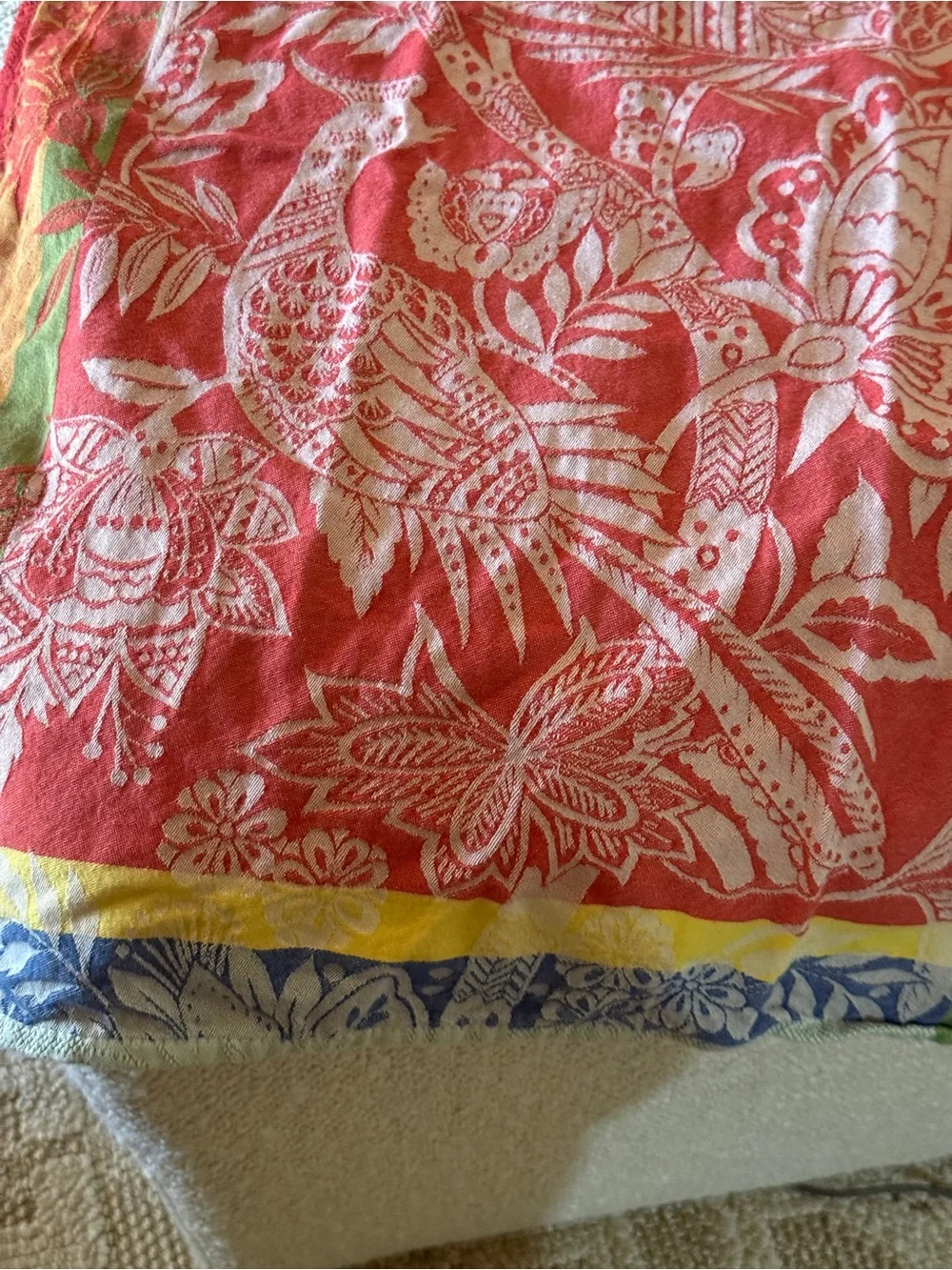 Sur La Table Birds of Paradise cotton Kitchen dish Towel in red vibrant tropical